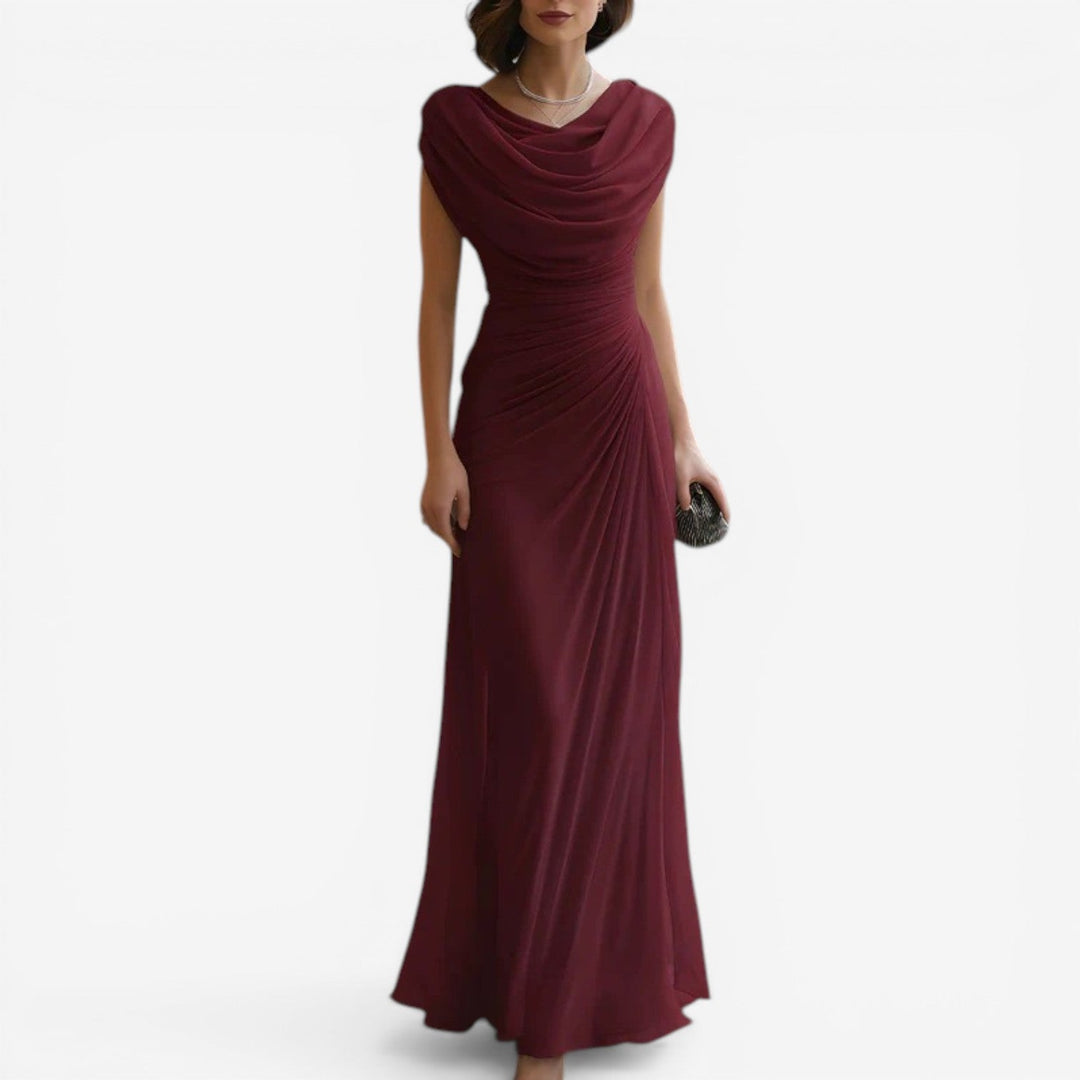 Idoia™ Vestido largo drapeado