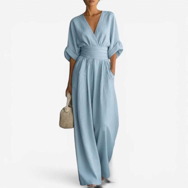 Faqueza™ Vestido cruzado maxi