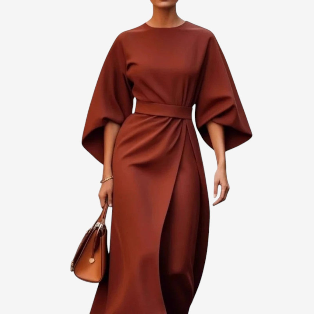 Delfina™ Vestido Midi Drapeado