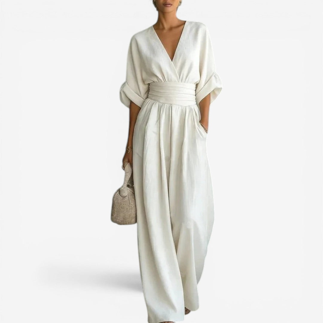 Faqueza™ Vestido cruzado maxi