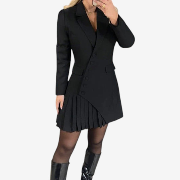Leya™ Vestido Blazer Plisado