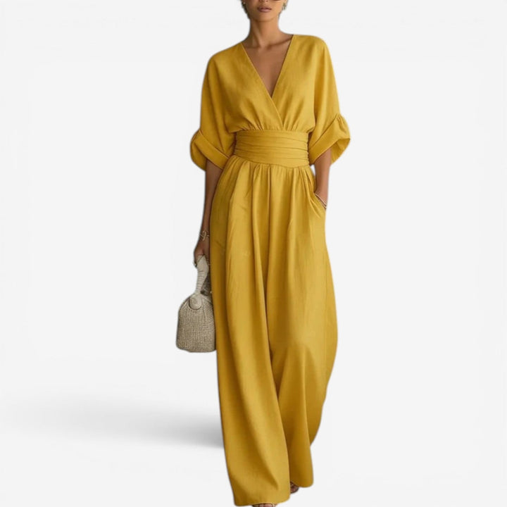 Faqueza™ Vestido cruzado maxi