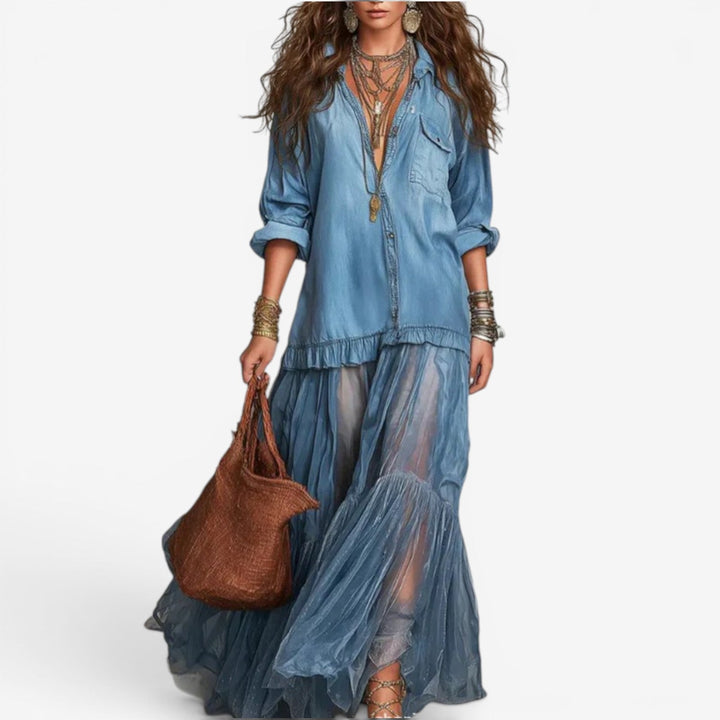 Luella™ Vestido Boho Capas