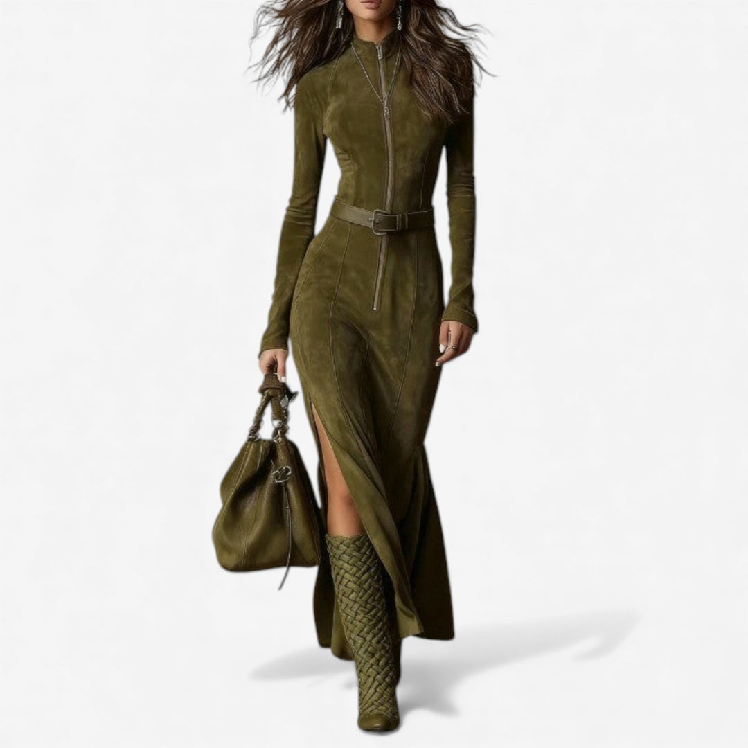 Elena™ Vestido Maxi Con Cremallera