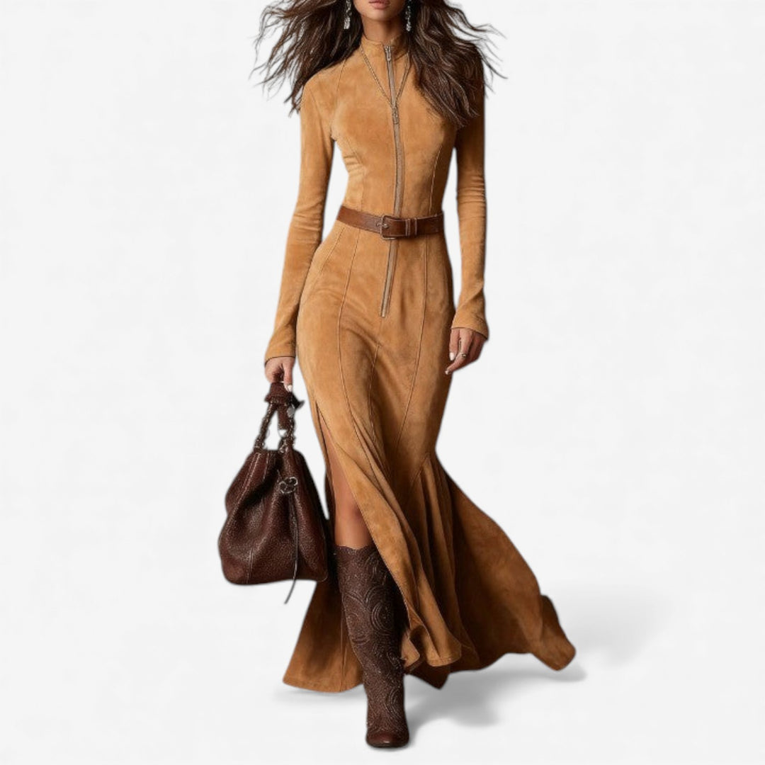 Elena™ Vestido Maxi Con Cremallera