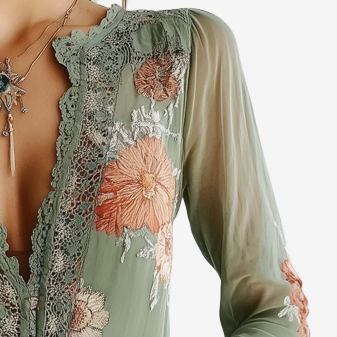 Shaba™ Blusa Bordada Elegante