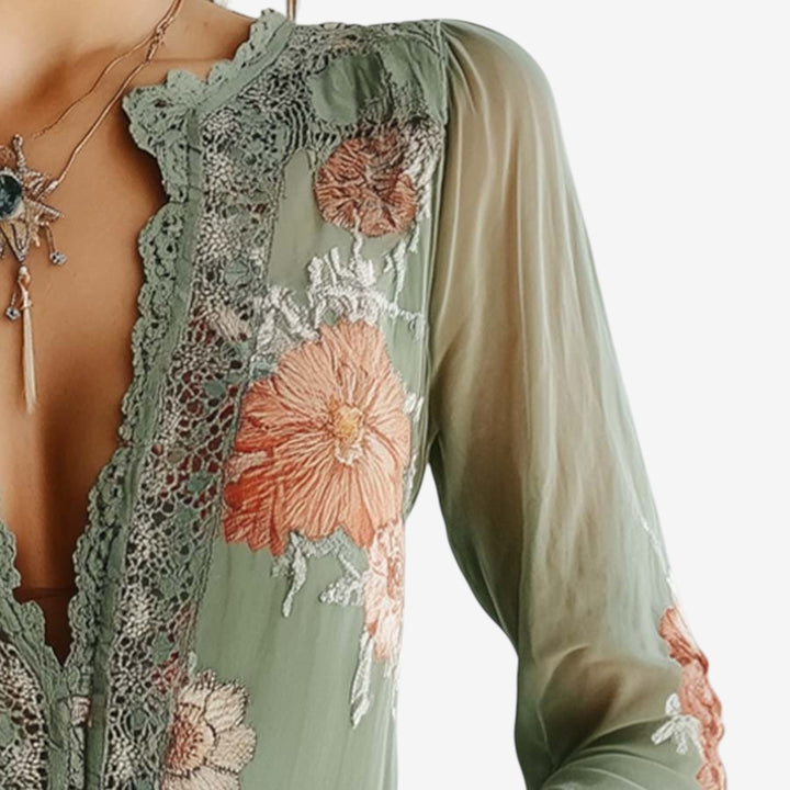 Shaba™ Blusa Bordada Elegante